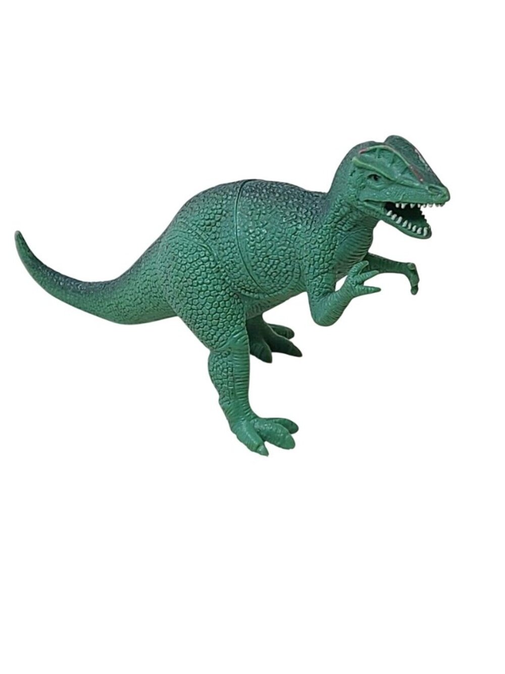Dilophosaurus Dinosaur Figure Green Plastic Toy 1990s Vintage